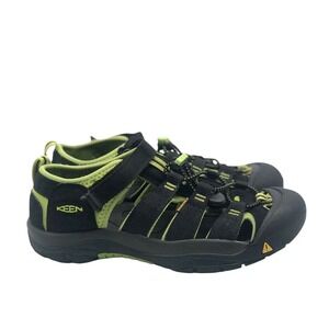 KEEN Newport H2 Kids Sandals Black Lime Green 1009945 Size 5Y